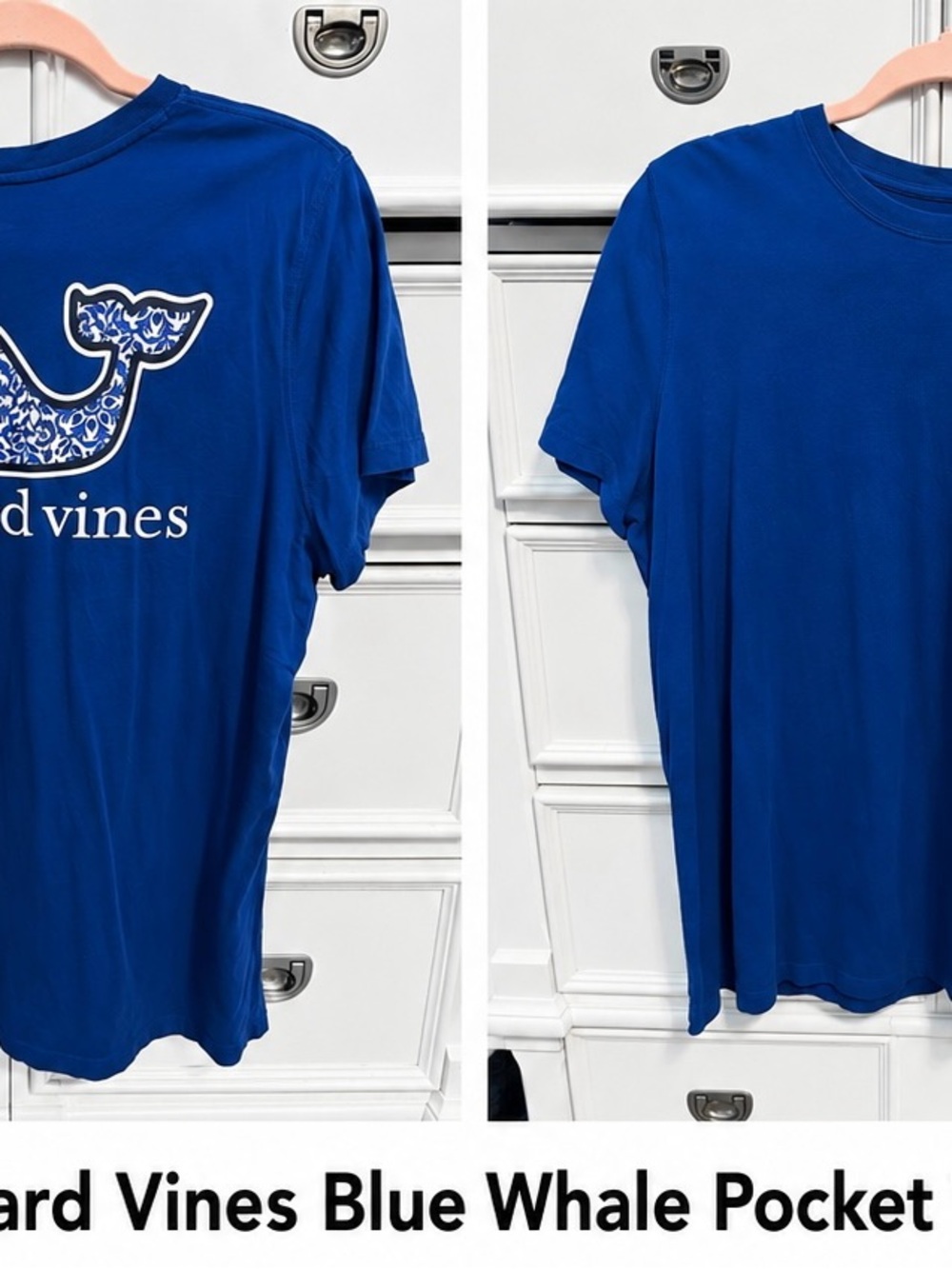 Vineyard Vines Royal Blue Floral Whale Pocket Tee